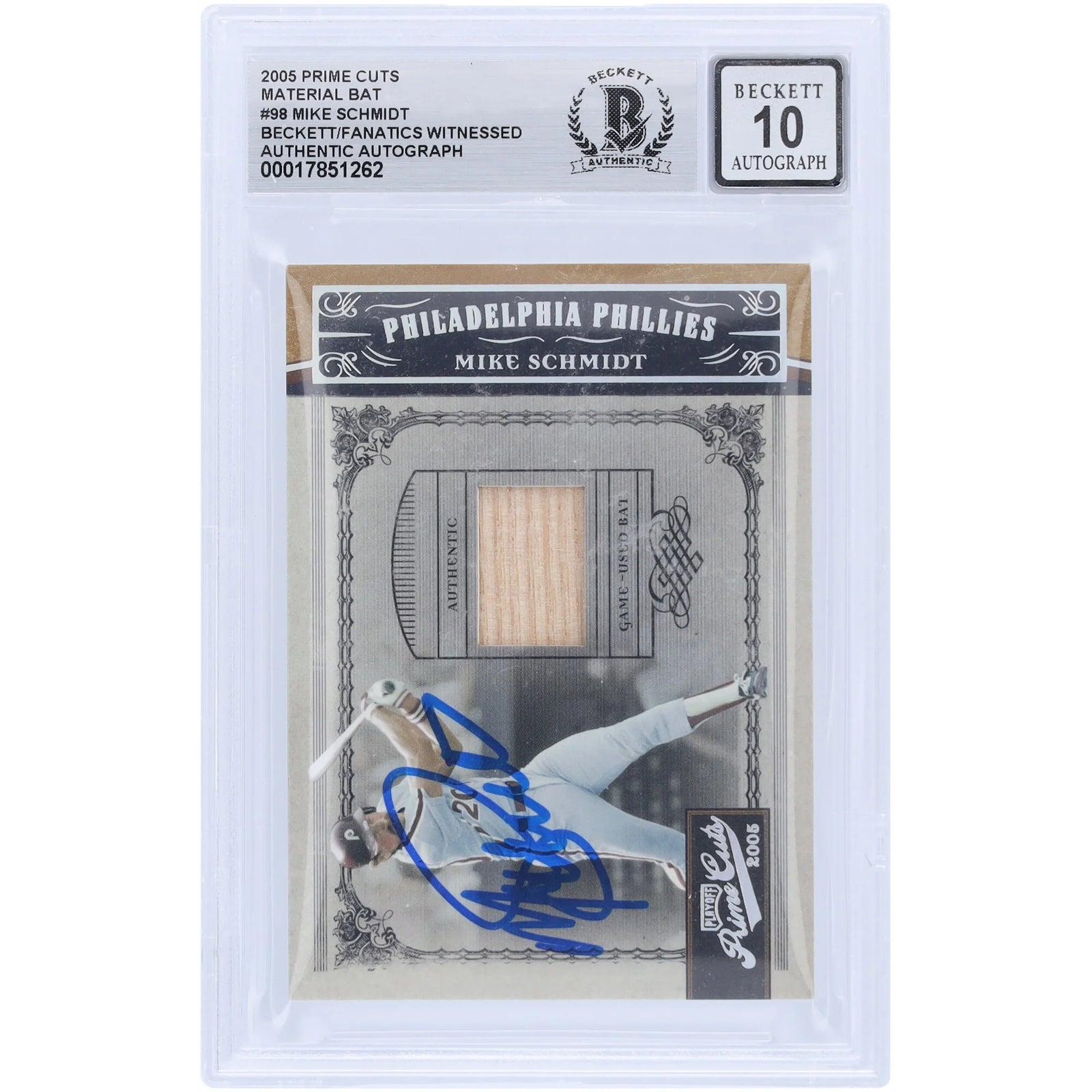 Mike Schmidt Signed 2005 Donruss Playoff Prime Cuts #98 Card | Graded 10