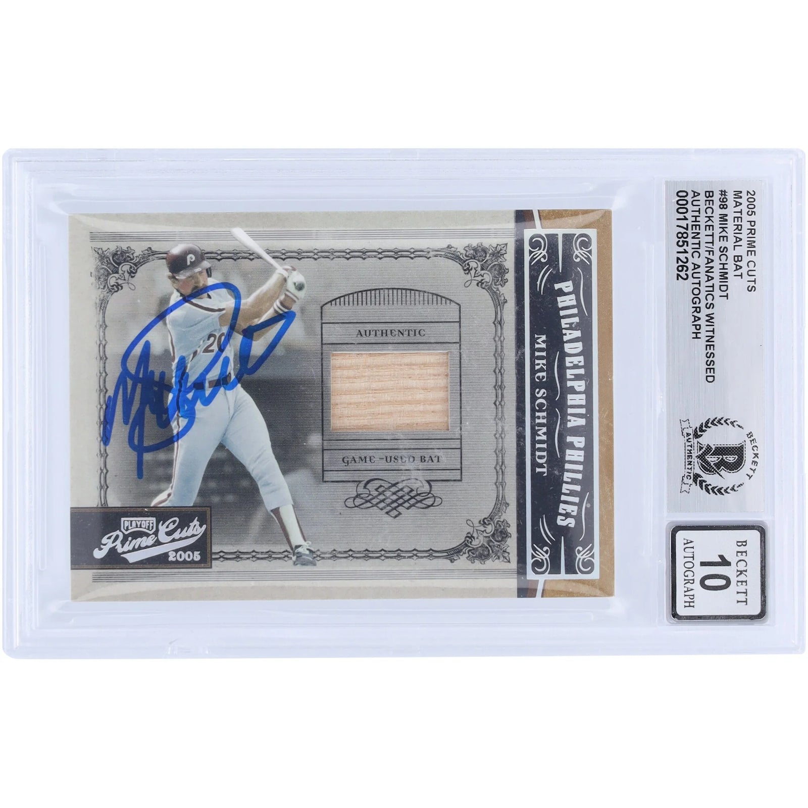 Mike Schmidt Signed 2005 Donruss Playoff Prime Cuts #98 Card | Graded 10