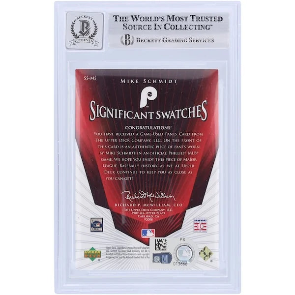 Mike Schmidt Signed 2004 Upper Deck Legendary Cuts Card | Graded 10