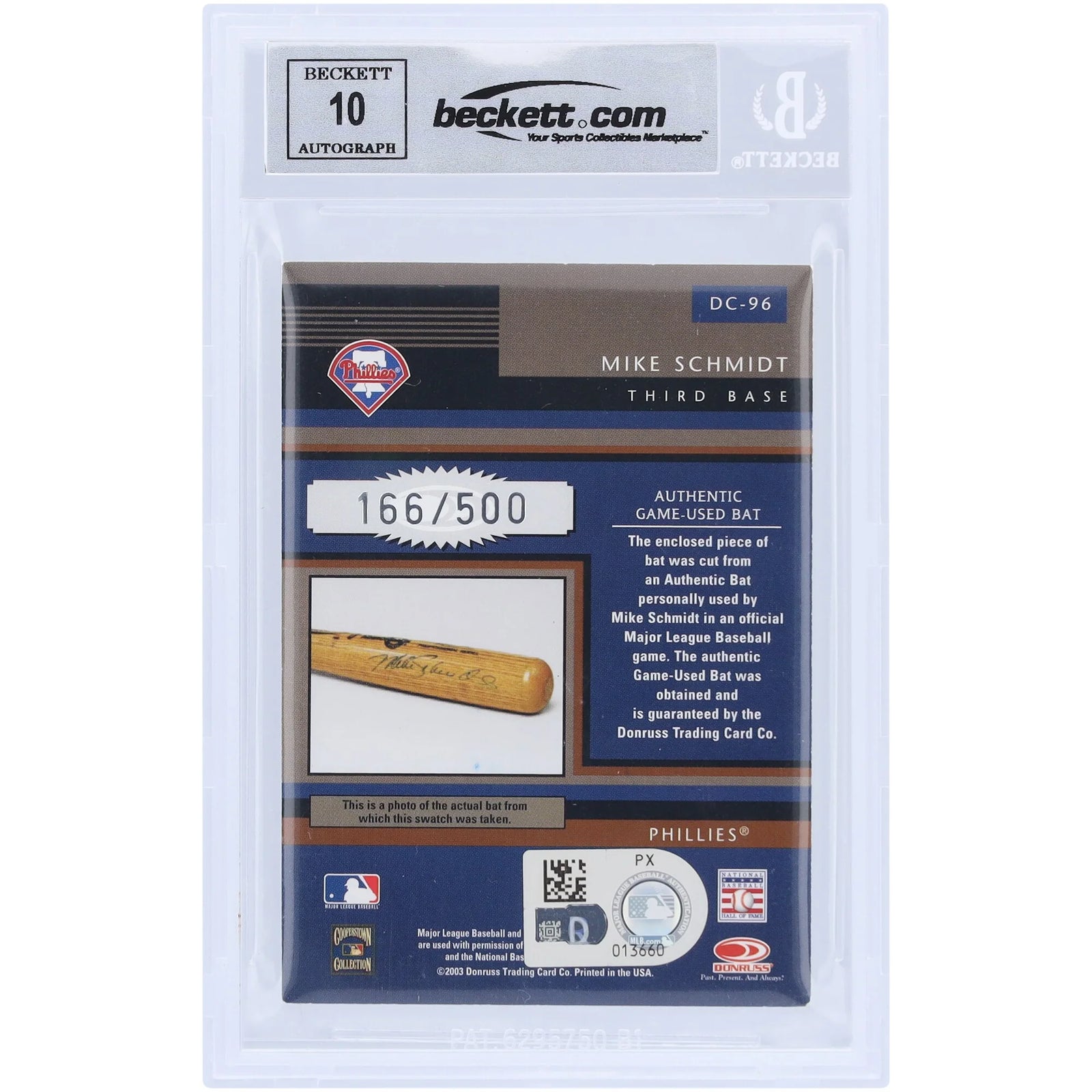 Mike Schmidt Signed 2003 Donruss Diamond Kings Card | Graded 10