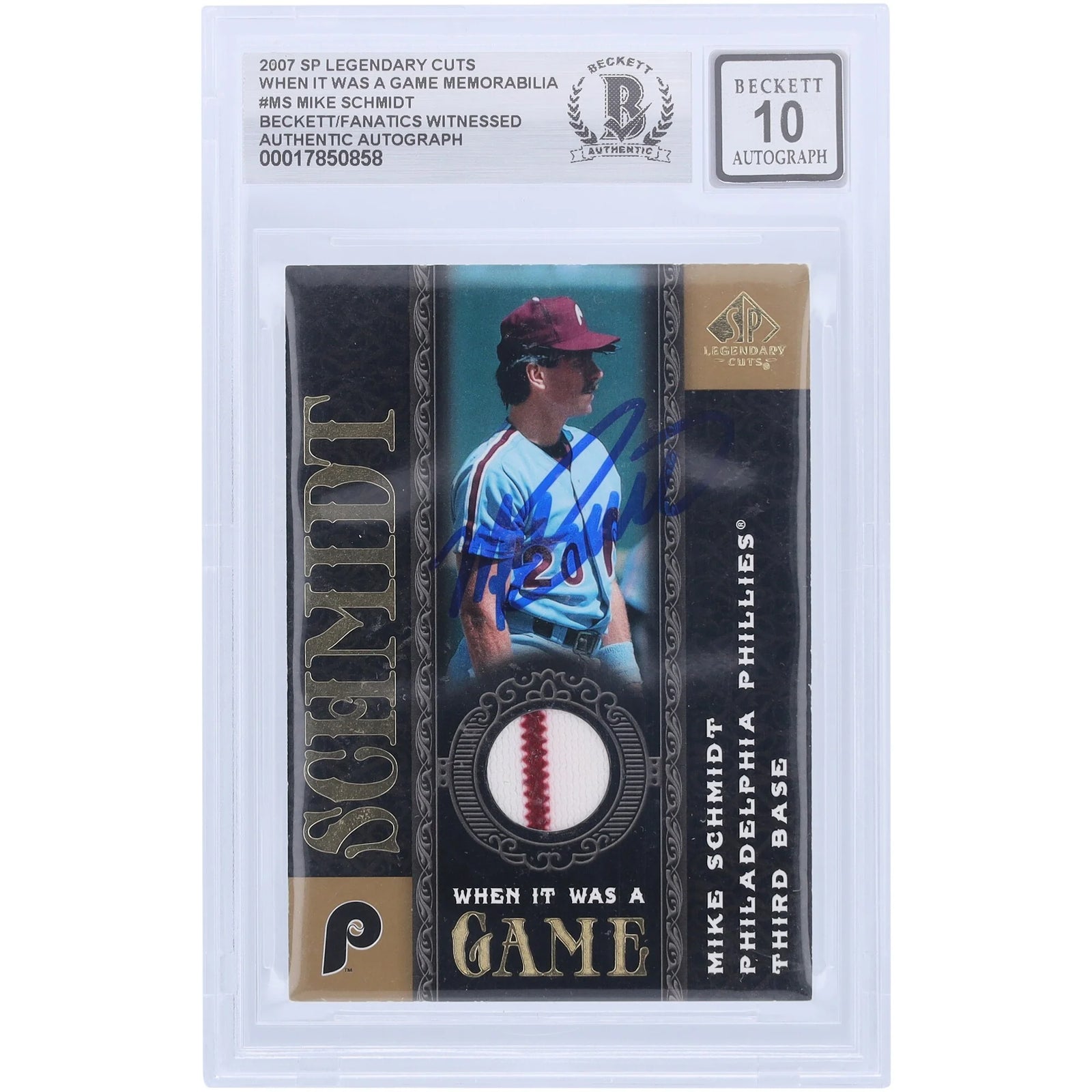 Mike Schmidt Signed 2007 Upper Deck SP Legendary Cuts Card | Graded 10