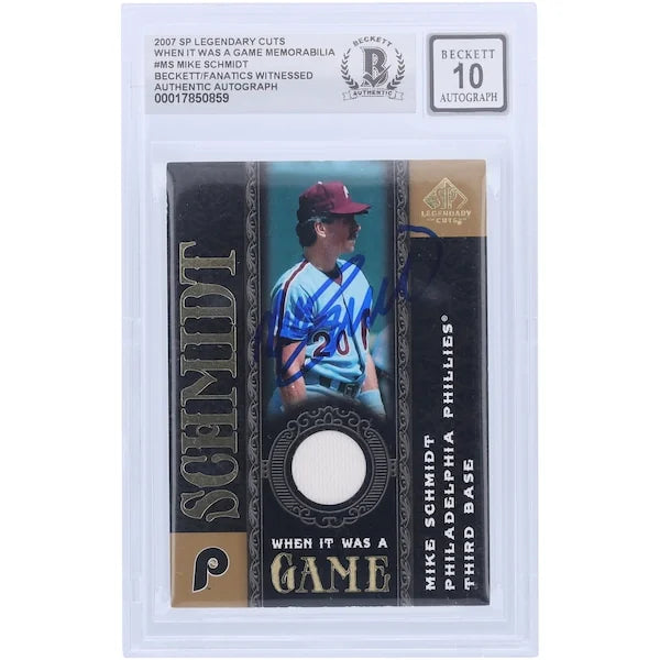 Mike Schmidt Signed 2007 Upper Deck SP Legendary Cuts Card | Graded 10