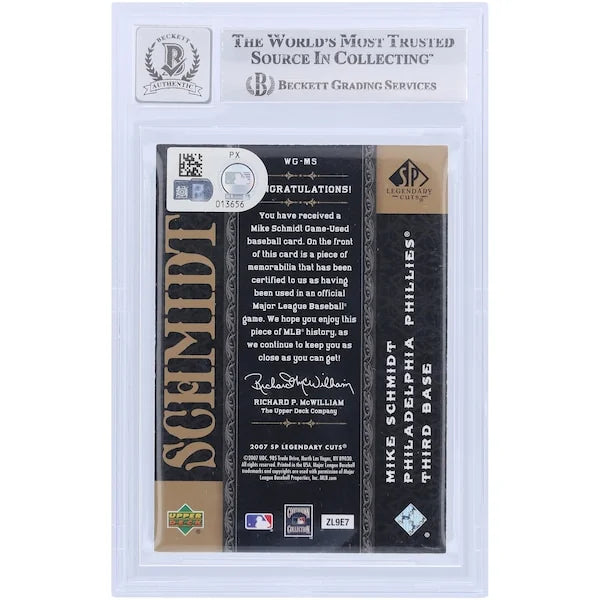Mike Schmidt Signed 2007 Upper Deck SP Legendary Cuts Card | Graded 10