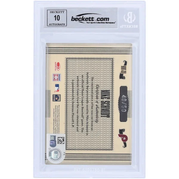 Mike Schmidt Signed 2005 Donruss Timeless Treasures Bat Relic | Grade 10