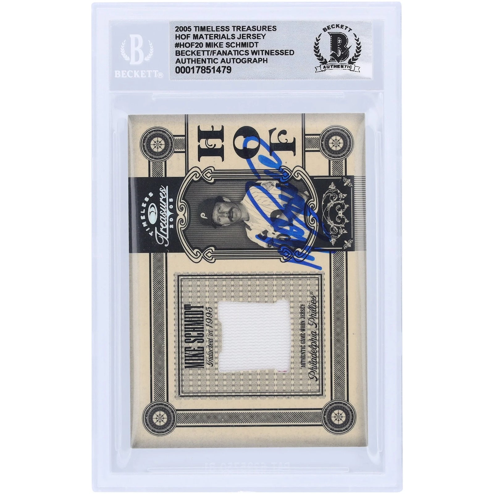 Mike Schmidt Signed 2005 Donruss Timeless Treasures Card | HOF Materials Relic #/50