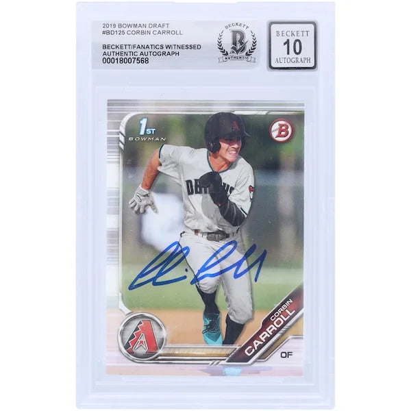 Corbin Carroll Signed 2019 Bowman Draft #BD-125 | Graded 10