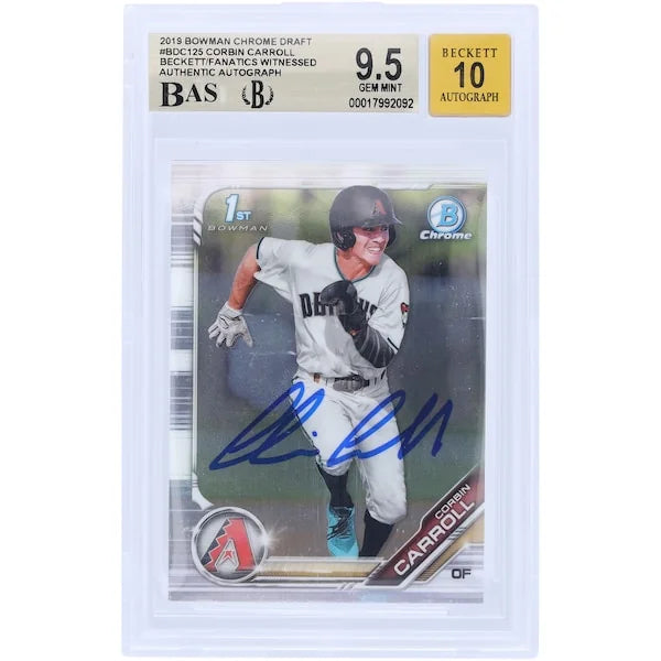 Corbin Carroll Signed 2019 Bowman Chrome Draft #BDC-125 | Graded 9.5