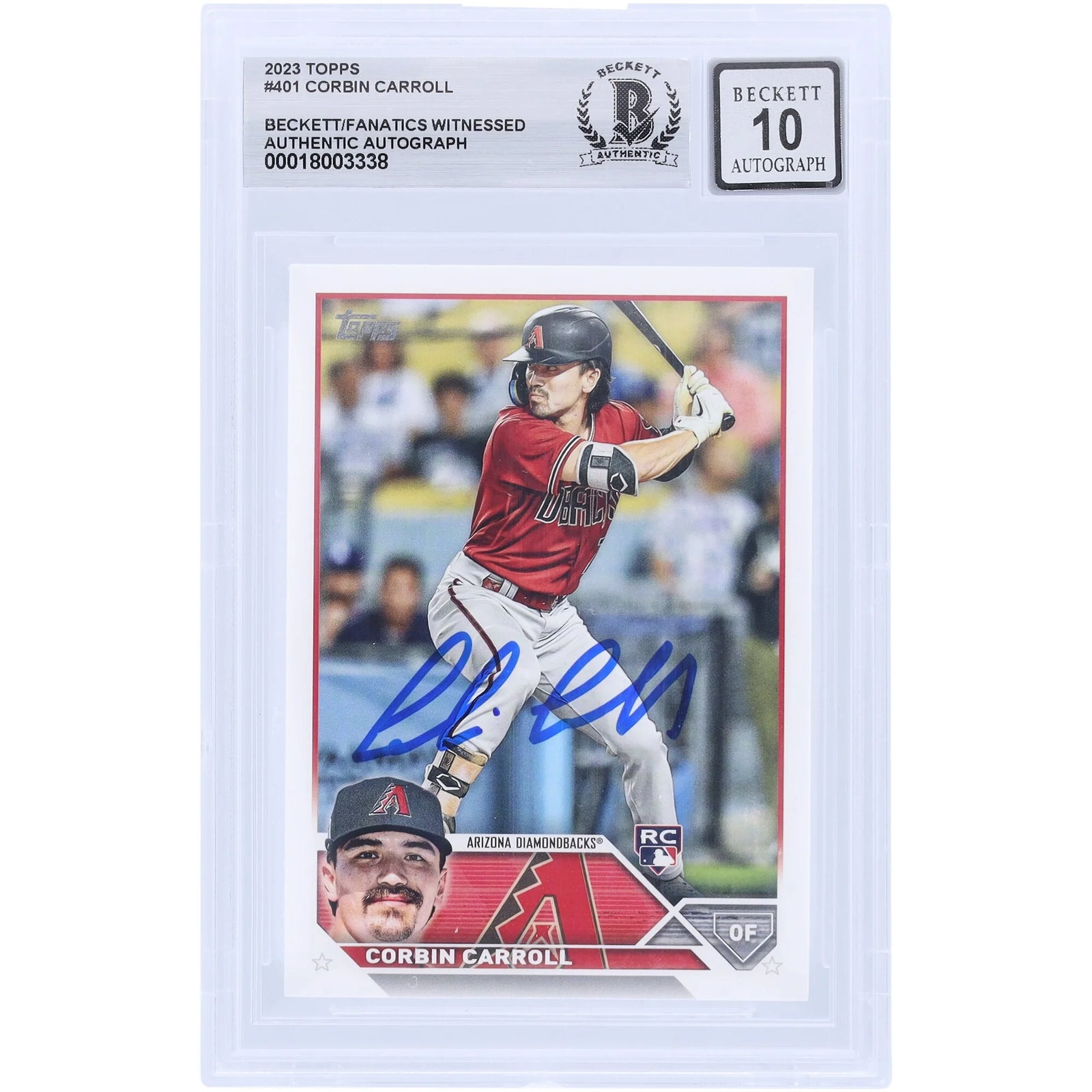 Corbin Carroll Signed 2023 Topps #401 Rookie Card | Beckett 10