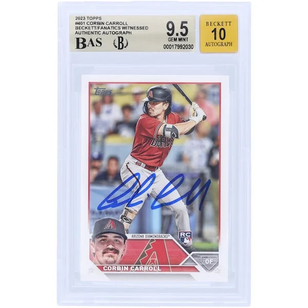Corbin Carroll Signed 2023 Topps #401 Rookie Card | Beckett 9.5