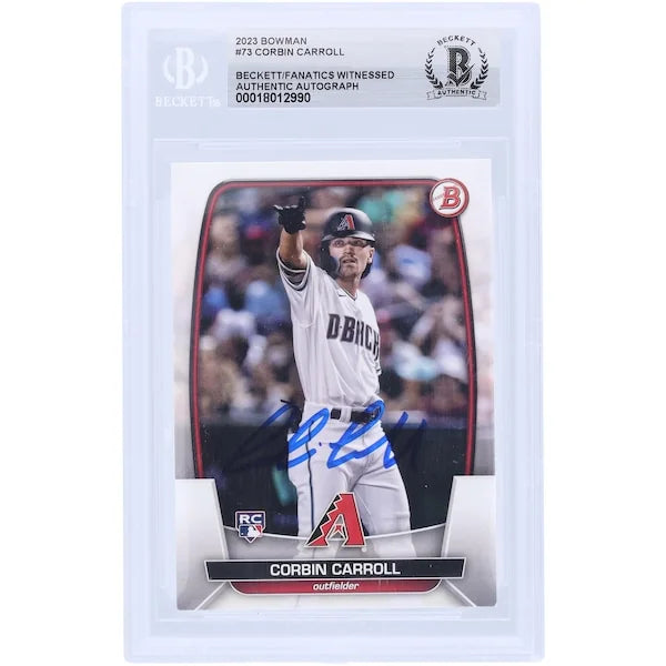 Corbin Carroll Signed 2023 Bowman #73 Rookie Card | Authenticated