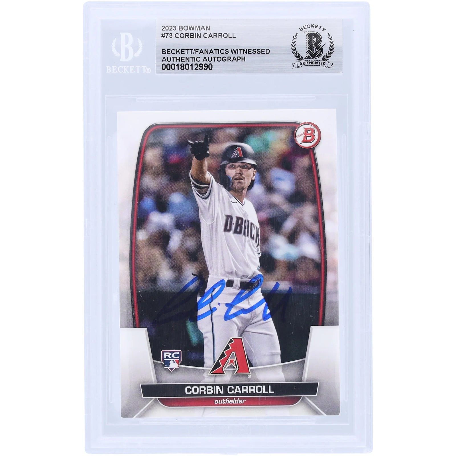 Corbin Carroll Signed 2023 Bowman #73 Rookie Card | Authenticated