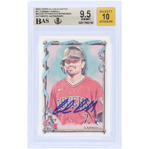 Corbin Carroll Signed 2023 Topps Allen & Ginter #11 Rookie Card | Beckett 9.5