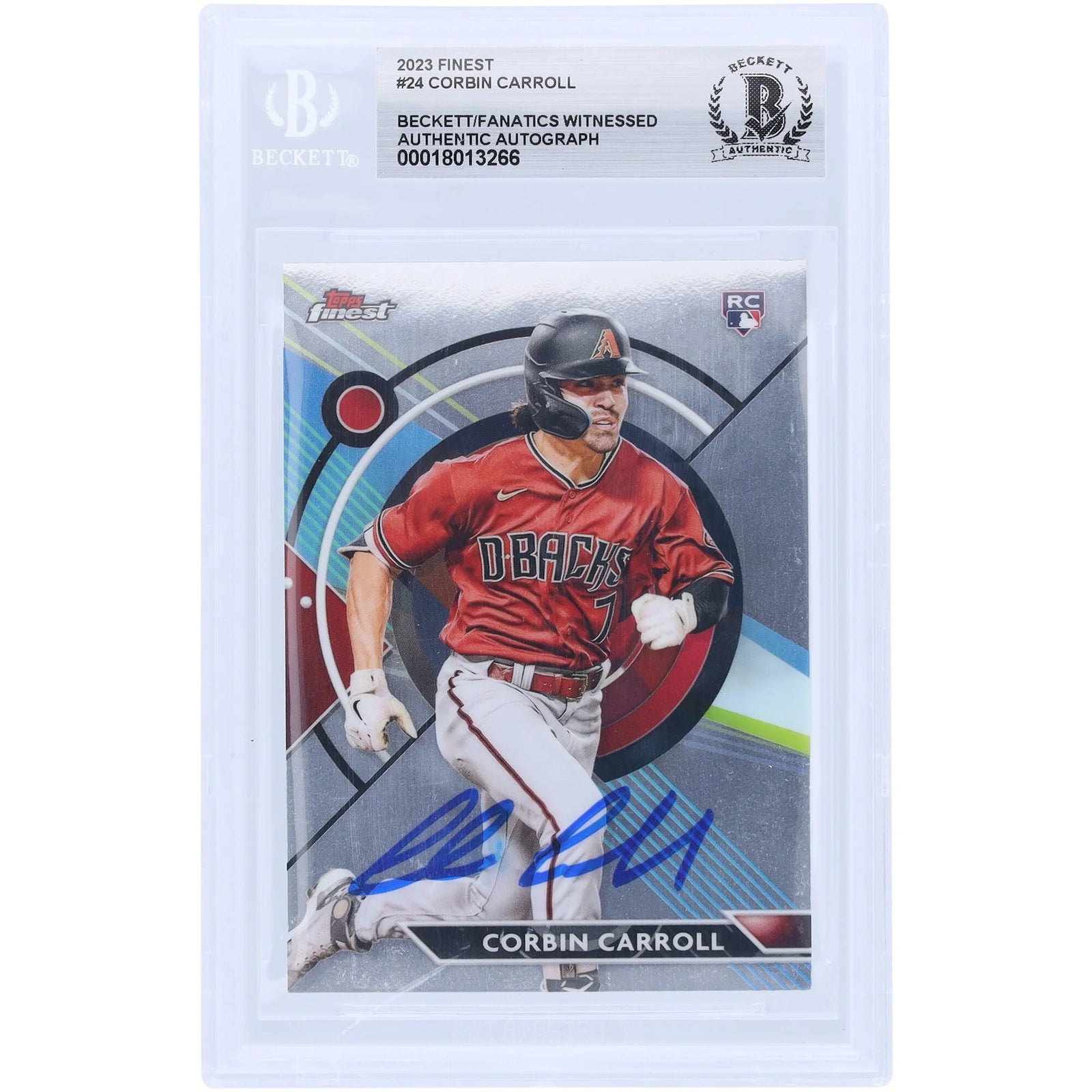 Corbin Carroll Arizona Diamondbacks Autographed 2023 Topps Finest #24 Beckett Fanatics Witnessed Authenticated Rookie Card - F2