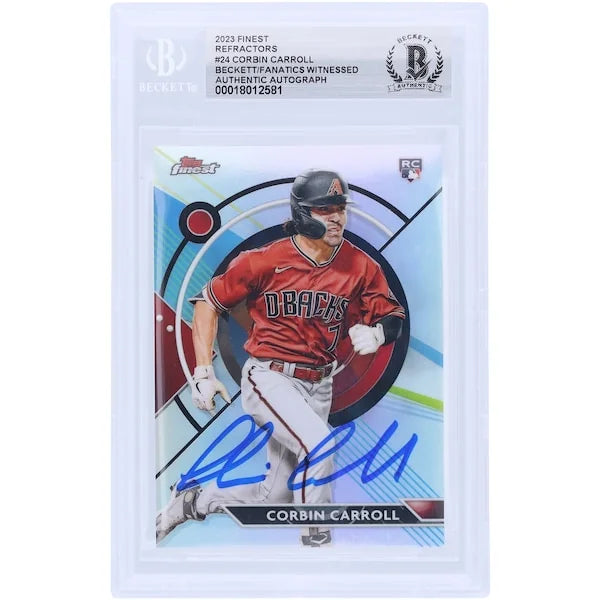 Corbin Carroll Signed 2023 Topps Finest Refractors #24 Rookie Card | Authenticated