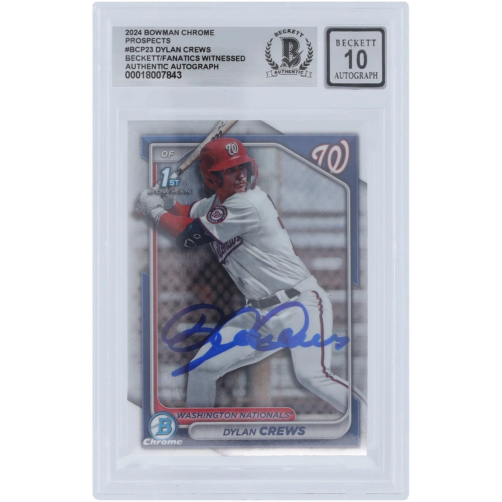 Dylan Crews Signed 2024 Bowman Chrome Prospects #BCP-23 | Graded 10