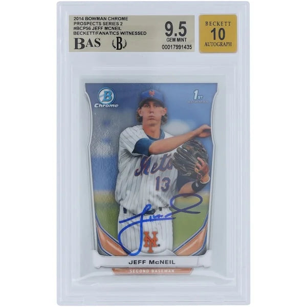 Jeff McNeil Signed 2014 Bowman Chrome Prospects #BCP56 | Graded 9.5
