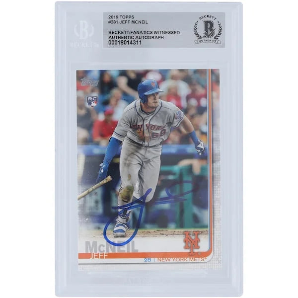 Jeff McNeil Signed 2019 Topps Series 1 #281 Rookie Card | Beckett Authenticated