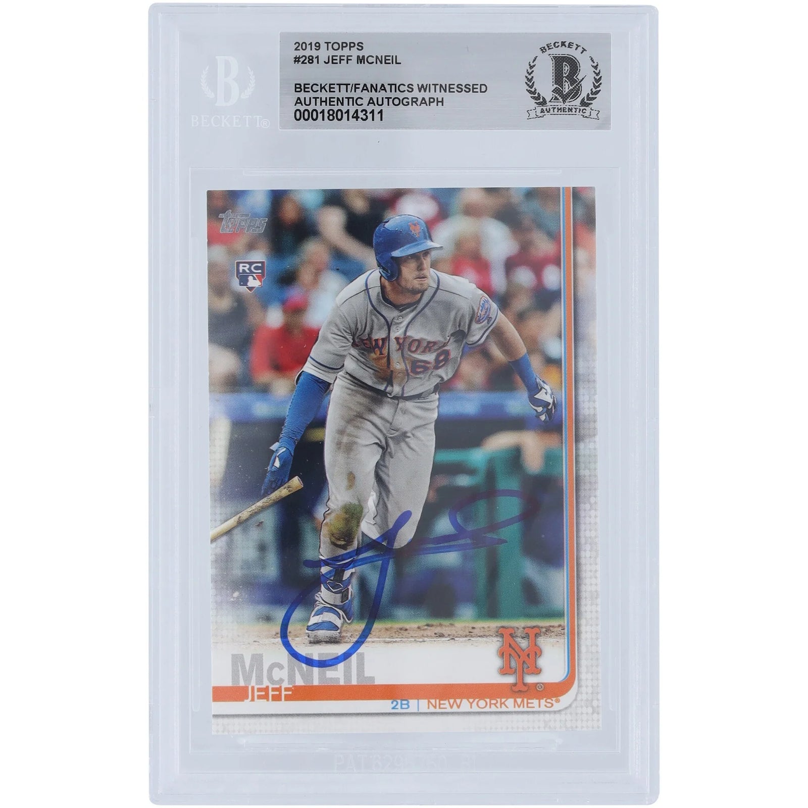 Jeff McNeil Signed 2019 Topps Series 1 #281 Rookie Card | Beckett Authenticated