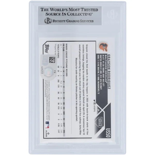 Grayson Rodriguez Signed 2023 Topps Update #US50 Rookie Card | Beckett Authenticated