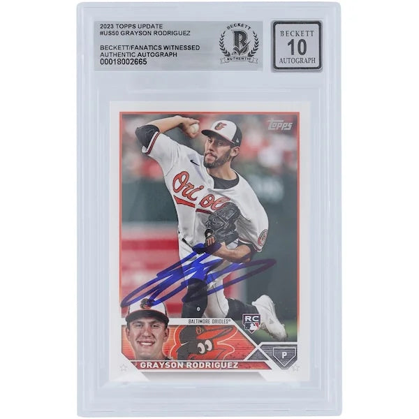 Grayson Rodriguez Signed 2023 Topps Update #US50 Rookie Card | Beckett Graded 10