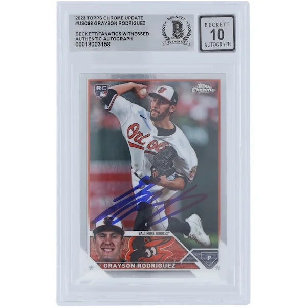 Grayson Rodriguez Signed 2023 Topps Chrome Update #USC98 Rookie Card | Beckett 10