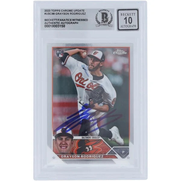 Grayson Rodriguez Signed 2023 Topps Chrome Update #USC98 Rookie Card | Beckett 10