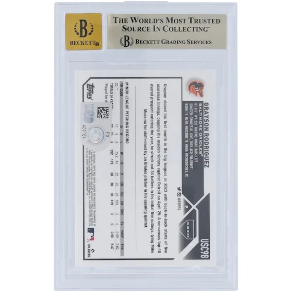 Grayson Rodriguez Signed 2023 Topps Chrome Update #USC98 | Graded 9.5 Rookie Card