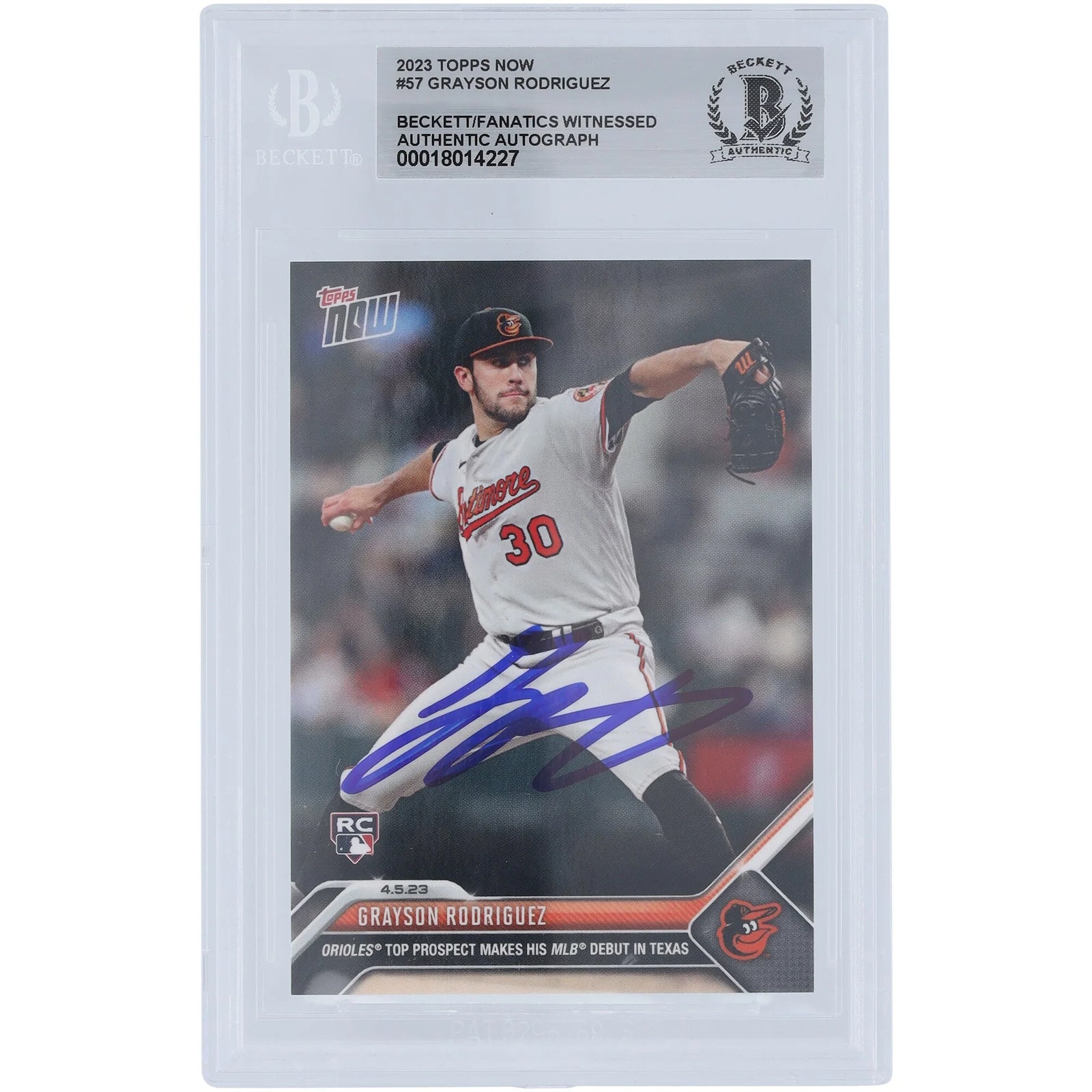 Grayson Rodriguez Signed 2023 Topps Now MLB Debut #57 | Rookie
