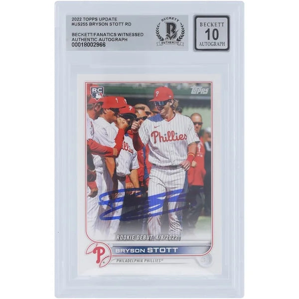 Bryson Stott Signed 2022 Topps Update #US255 Rookie Card | Beckett 10