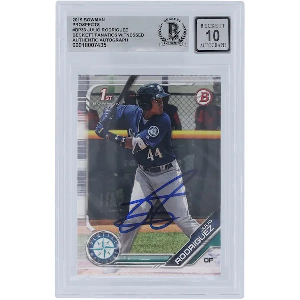 Julio Rodriguez Signed 2019 Bowman Prospects #BP-33 | Graded 10