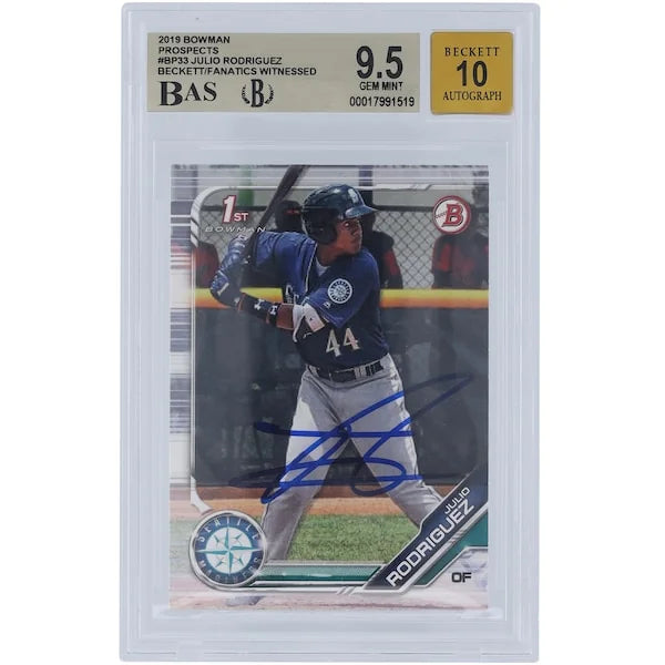 Julio Rodriguez Signed 2019 Bowman Prospects #BP-33 | Graded 9.5