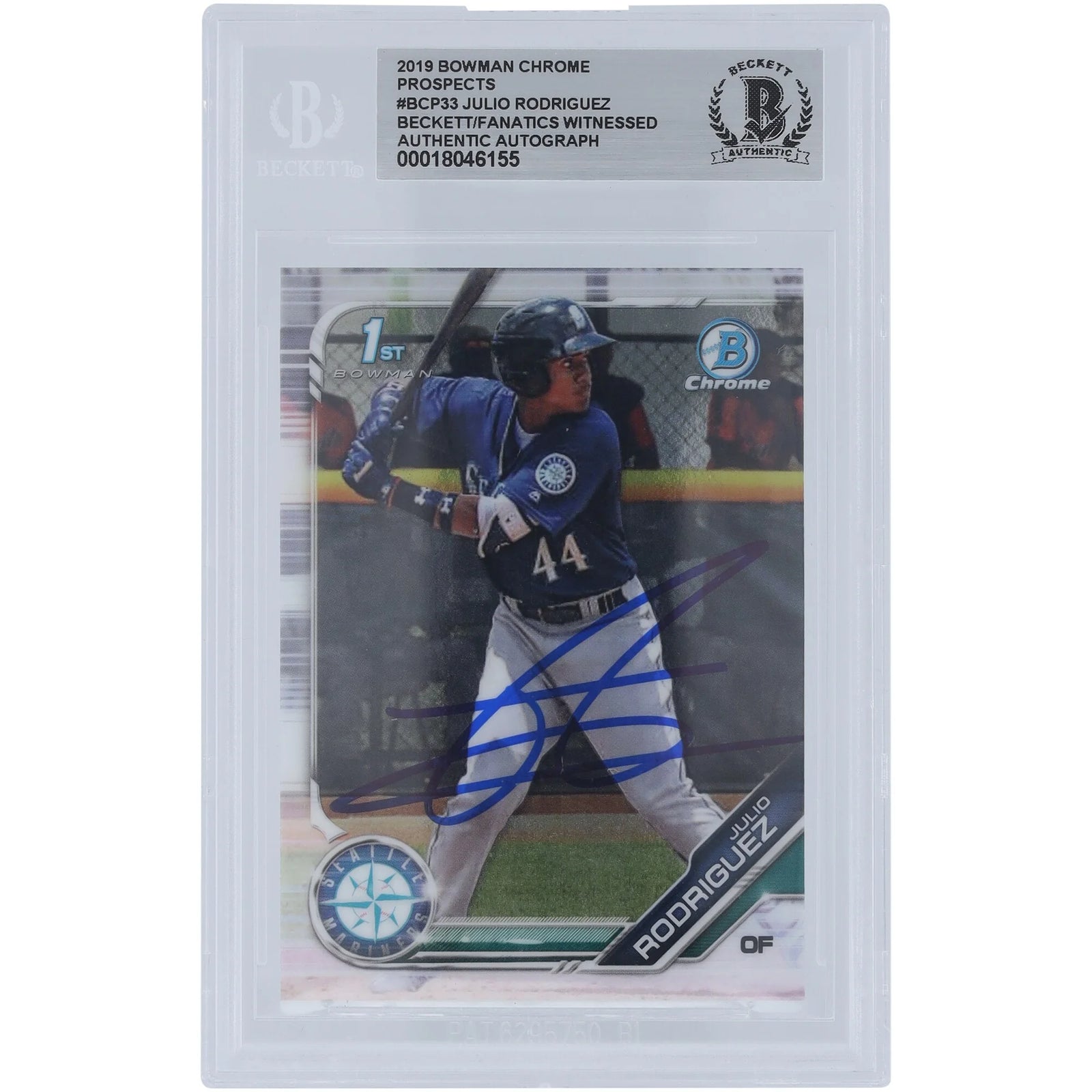 Julio Rodriguez Signed 2019 Bowman Chrome #BCP-33 | Authenticated