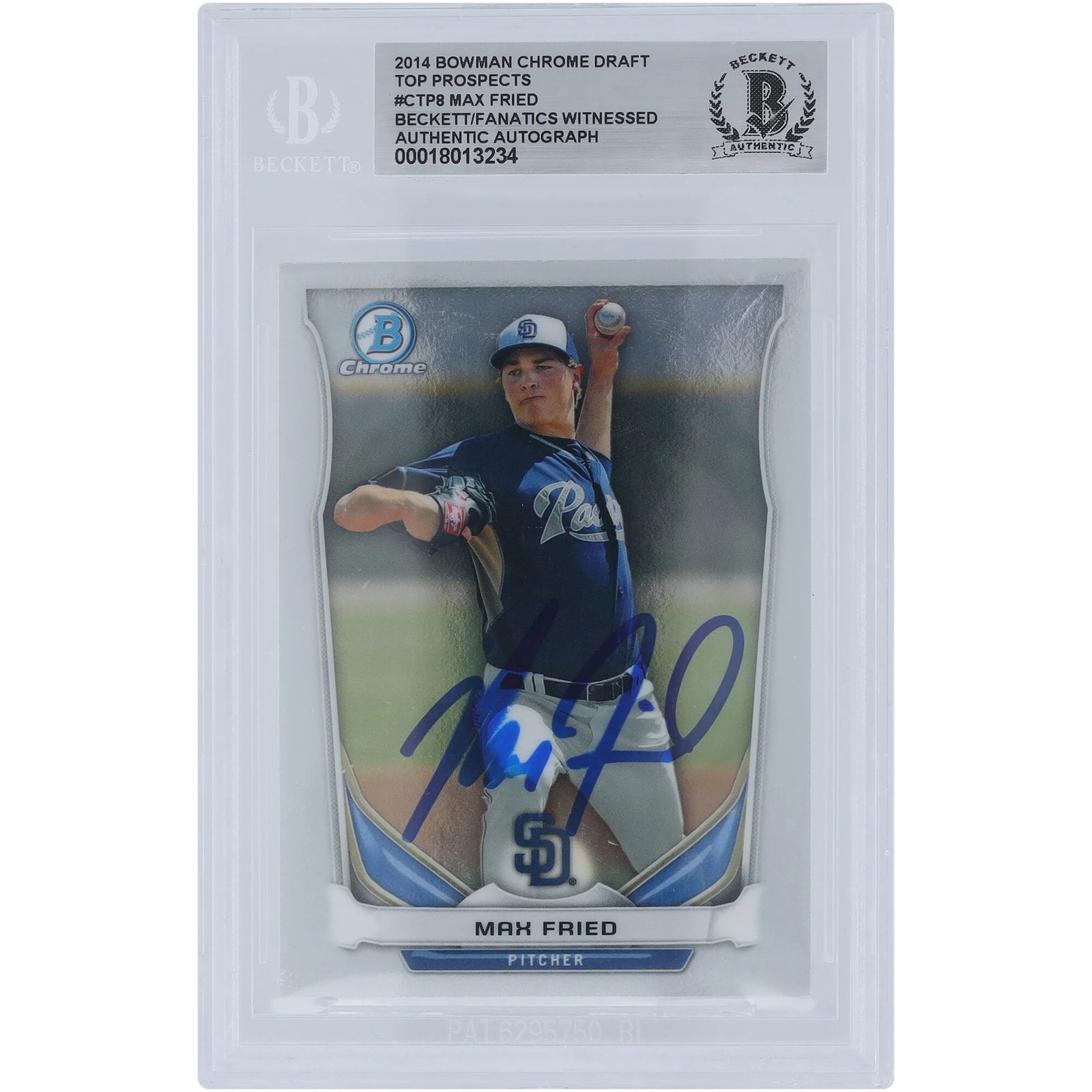Max Fried Signed 2014 Bowman Chrome Draft Top Prospects #CTP-8 | Authenticated