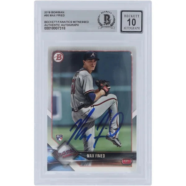 Max Fried Signed 2018 Bowman #90 Rookie Card | Graded 10