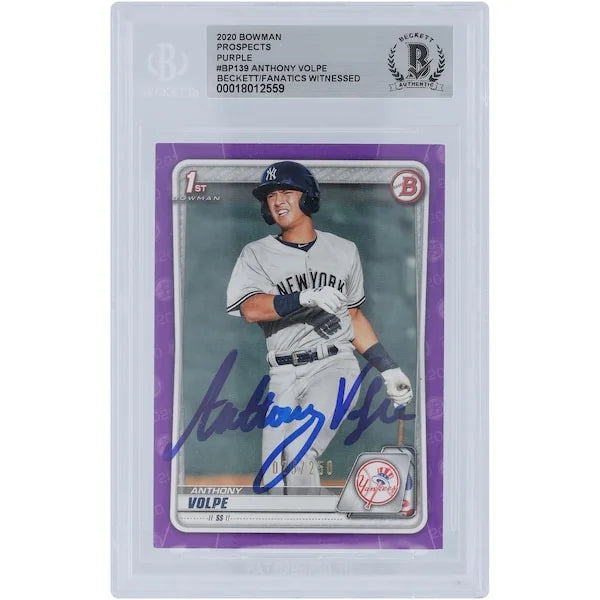 Anthony Volpe Signed 2020 Bowman Prospects Purple #BP-139 | #/250