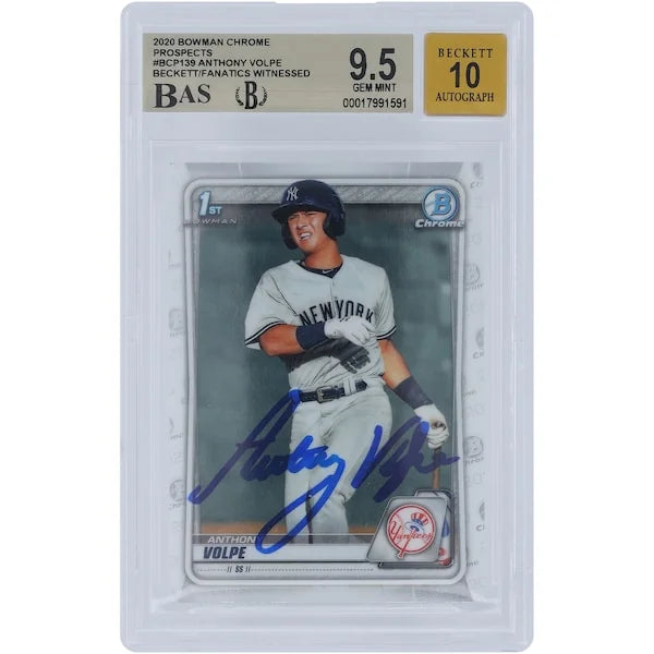 Anthony Volpe Signed 2020 Bowman Chrome Prospects #BCP-139 | Graded 9.5