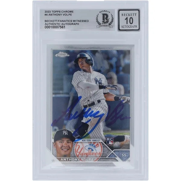 Anthony Volpe Signed 2023 Topps Chrome #4 Rookie Card | Graded 10