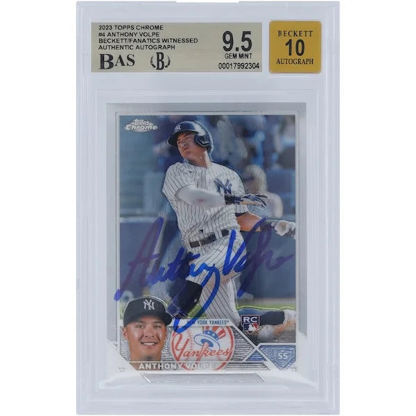 Anthony Volpe Signed 2023 Topps Chrome #4 Rookie Card | Graded 9.5