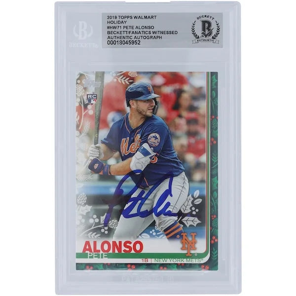 Pete Alonso Signed 2019 Topps Holiday Walmart #HW71 Rookie Card | Beckett Authenticated
