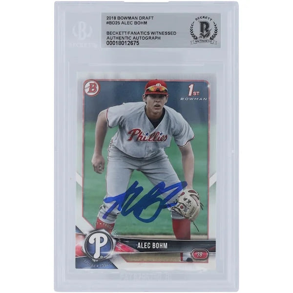 Alec Bohm Signed 2018 Bowman Draft #BD-25 Card | Phillies