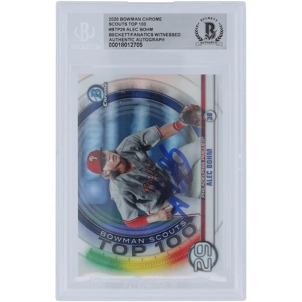 Alec Bohm Signed 2020 Bowman Chrome Scouts Top 100 #BTP-29 | Authenticated