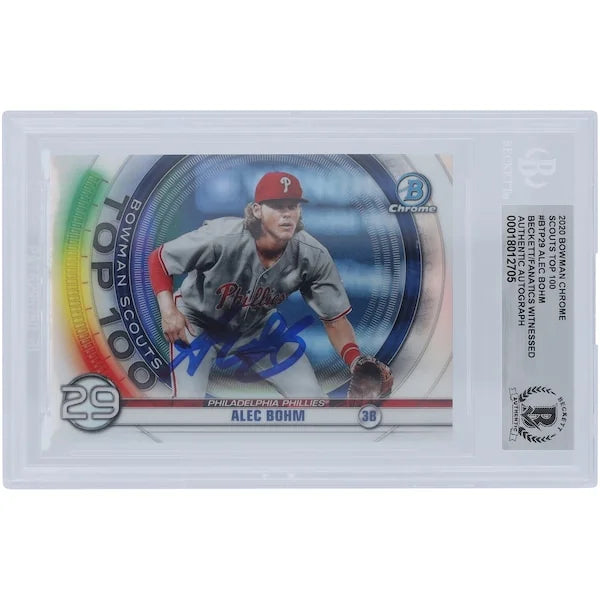 Alec Bohm Signed 2020 Bowman Chrome Scouts Top 100 #BTP-29 | Authenticated