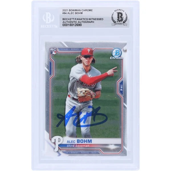 Alec Bohm Signed 2021 Bowman Chrome #94 Rookie Card | Authenticated
