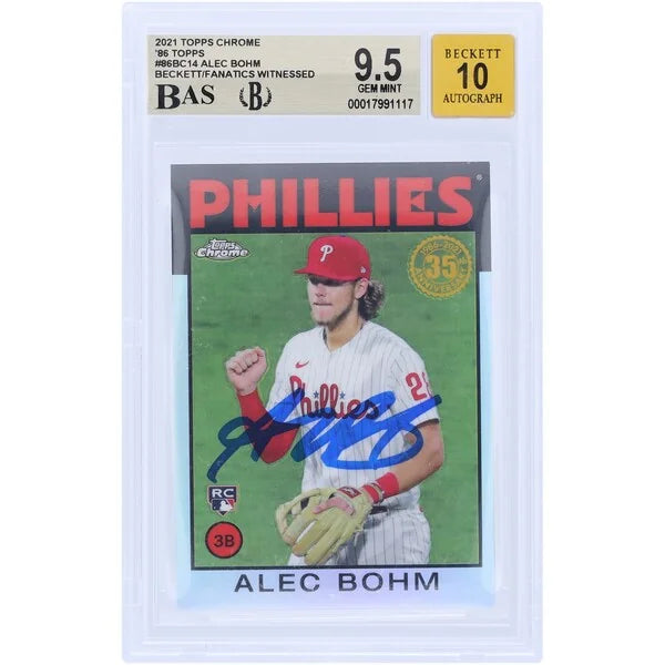 Alec Bohm Signed 2021 Topps Chrome '86 Topps Rookie Card | Beckett 9.5
