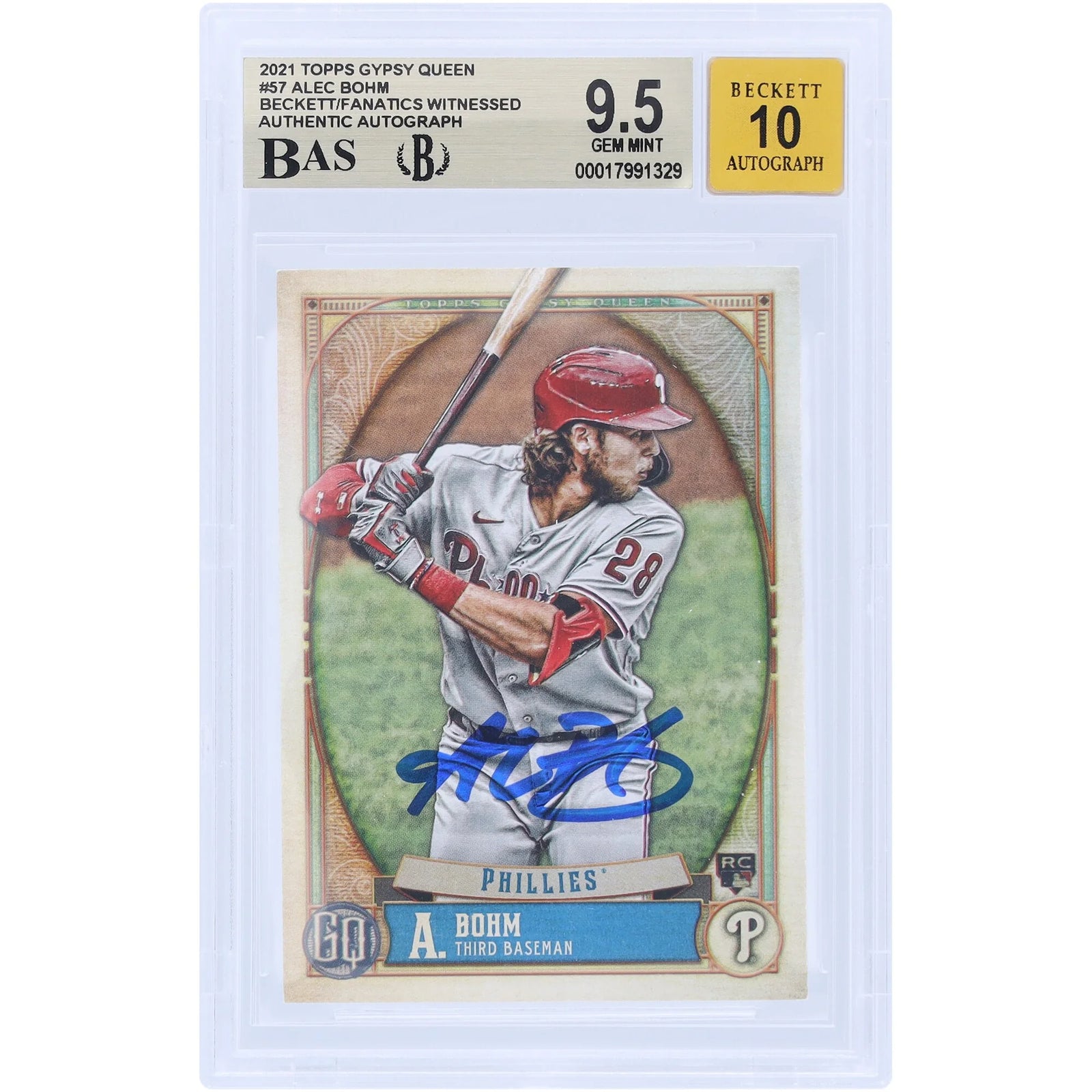 Alec Bohm Signed 2021 Topps GQ #57 Rookie Card | Graded 9.5