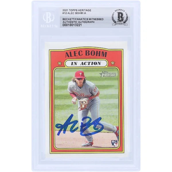 Alec Bohm Signed 2021 Topps Heritage #12 Rookie Card | Authenticated