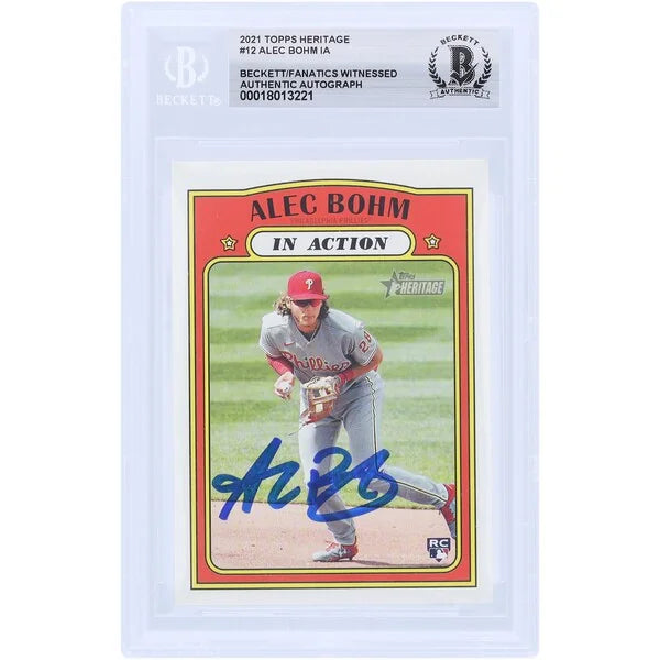 Alec Bohm Signed 2021 Topps Heritage #12 Rookie Card | Authenticated