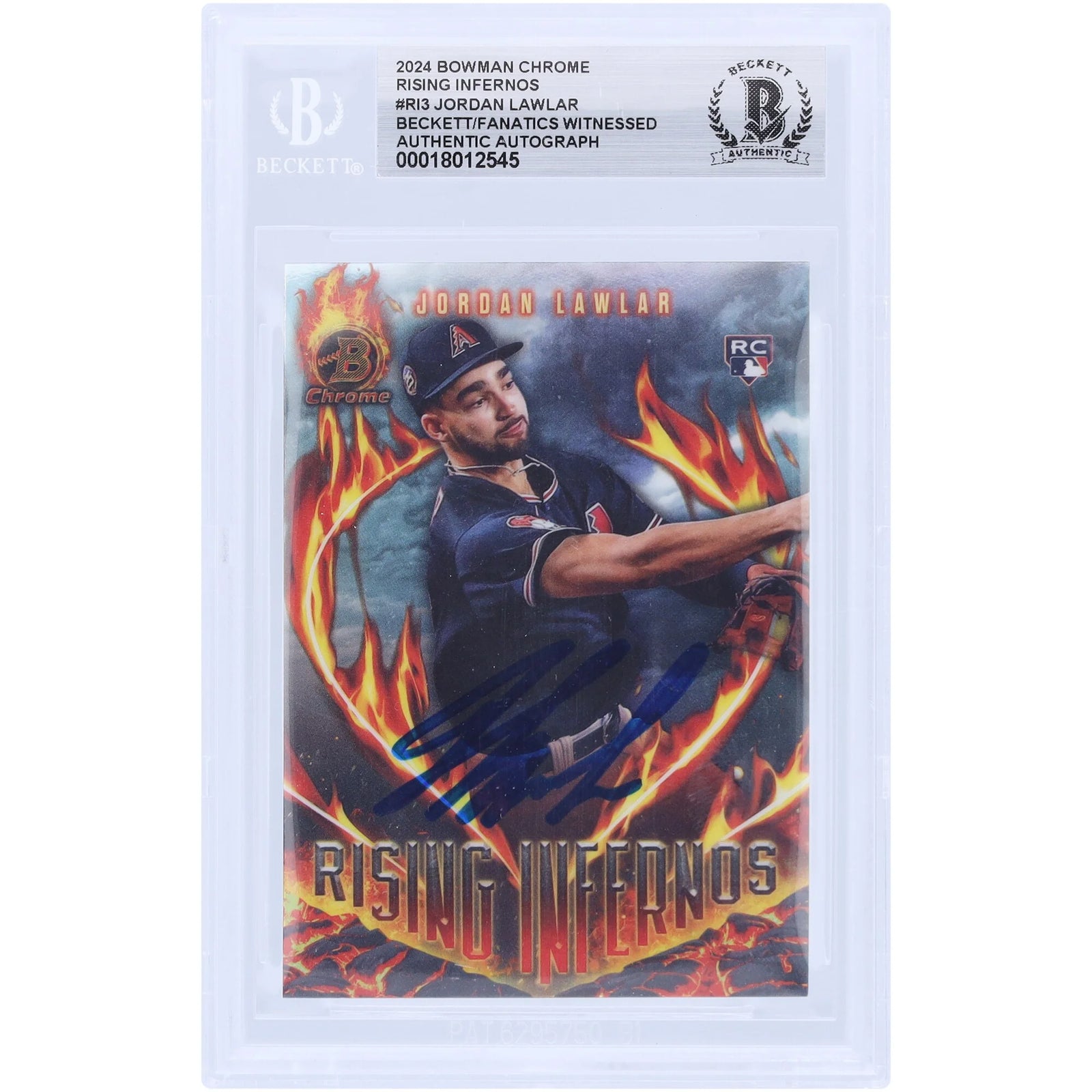 Jordan Lawlar Signed 2024 Bowman Chrome Rising Infernos Rookie Card | Authenticated