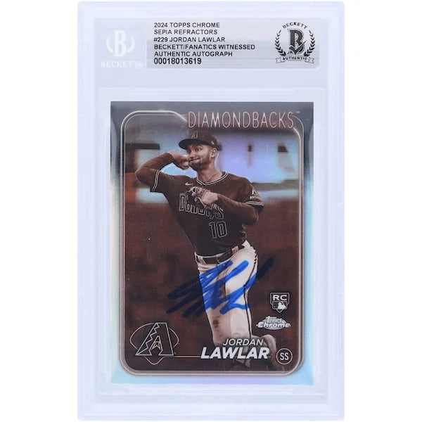 Jordan Lawlar Signed 2024 Topps Chrome Sepia Refractor #229 | Authenticated Rookie Card
