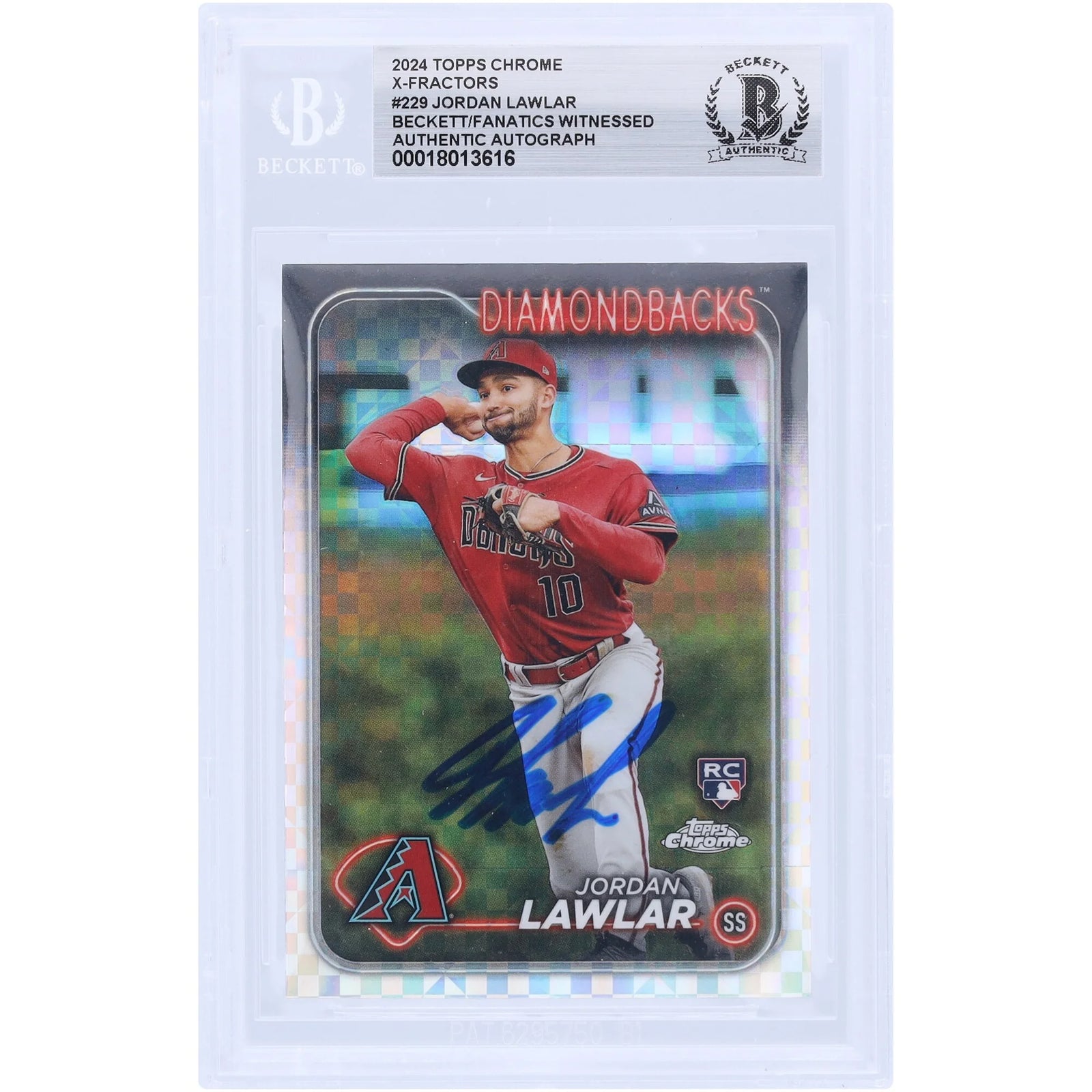 Jordan Lawlar Signed 2024 Topps Chrome X-Fractor #229 Rookie Card | Authenticated